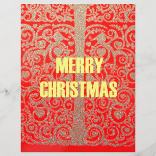 Frohe Weihnachten Golden Red Snow Herzen