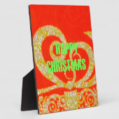 Frohe Weihnachten Golden Red Snowflex.jpg Fotoplatte (Seite)