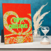 Frohe Weihnachten Golden Red Snowflex.jpg Fotoplatte (Seite)