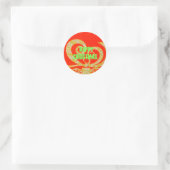 Frohe Weihnachten Golden Red Snowflex.jpg Runder Aufkleber (Tasche)