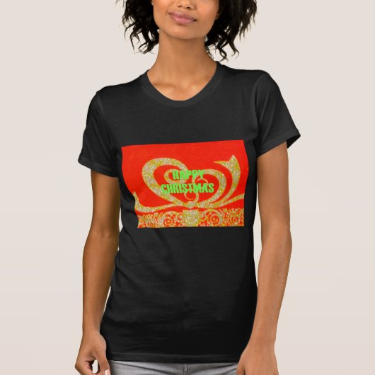 Frohe Weihnachten Golden Red Snowflex.jpg T-Shirt (Vorderseite)