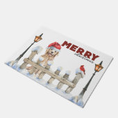 Frohe Weihnachten Golden Retriever Fußmatte (Schrägansicht)