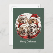 Frohe Weihnachten Golden Retriever Hunde (Vorne/Hinten)