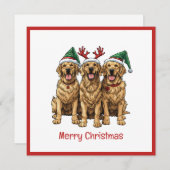 Frohe Weihnachten Golden Retriever Hunde (Vorne/Hinten)