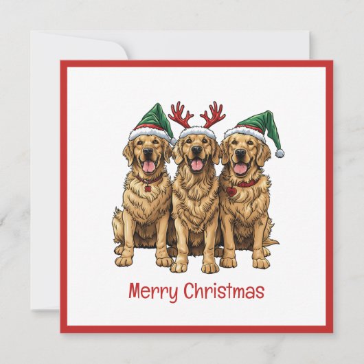 Frohe Weihnachten Golden Retriever Hunde (Vorderseite)