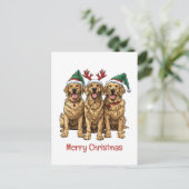 Frohe Weihnachten Golden Retriever Hunde (Stehend Vorderseite)