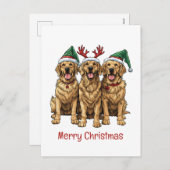 Frohe Weihnachten Golden Retriever Hunde (Vorne/Hinten)