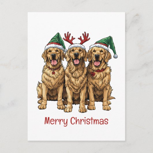 Frohe Weihnachten Golden Retriever Hunde (Vorderseite)