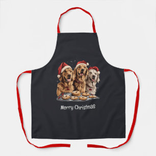Frohe Weihnachten Golden Retriever Hunde Backen Schürze
