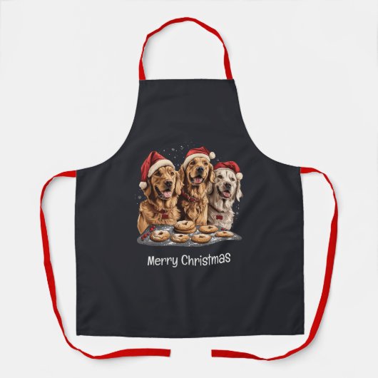 Frohe Weihnachten Golden Retriever Hunde Backen Schürze (Vorderseite)