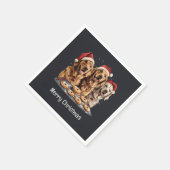 Frohe Weihnachten Golden Retriever Hunde Backen Serviette (Ecke)