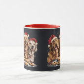 Frohe Weihnachten Golden Retriever Hunde Backen Tasse (Zentrum)