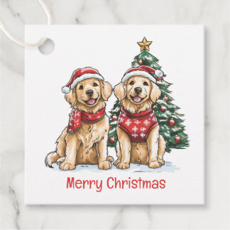 Frohe Weihnachten Golden Retriever Hunde Geschenkanhänger
