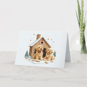 Frohe Weihnachten Golden Retriever Hunde Gingerbre Karte