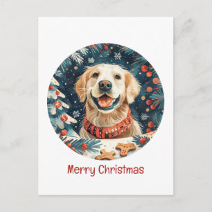 Frohe Weihnachten Golden Retriever Hunde Postkarte