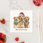 Frohe Weihnachten Golden Retriever Hunde Serviette (Beispiel)