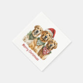 Frohe Weihnachten Golden Retriever Hunde Serviette (Ecke)