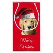 Frohe Weihnachten Golden Retriever Kleine Geschenktüte (Rückseite)