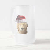 Frohe Weihnachten Golden Retriever Mattglas Bierglas (Vorderseite Links)