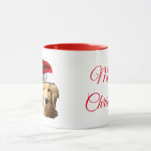 Frohe Weihnachten Golden Retriever Tasse (Zentrum)