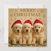 Frohe Weihnachten Golden Retriever Weihnachtskarte (Vorderseite)