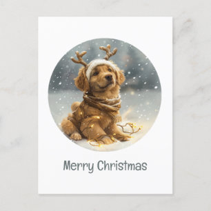 Frohe Weihnachten Golden Retriever Welpe