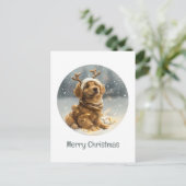 Frohe Weihnachten Golden Retriever Welpe (Stehend Vorderseite)