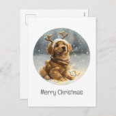 Frohe Weihnachten Golden Retriever Welpe (Vorne/Hinten)