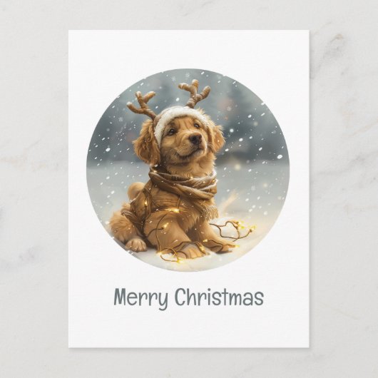 Frohe Weihnachten Golden Retriever Welpe (Vorderseite)