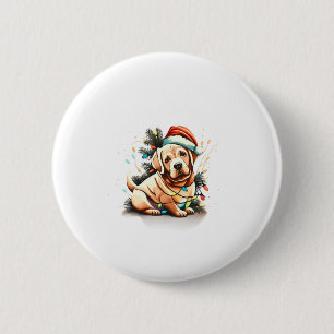 Frohe Weihnachten Golden Retriever Welpe Button