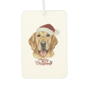 Frohe Weihnachten Golden Retriver Hund Autolufterfrischer