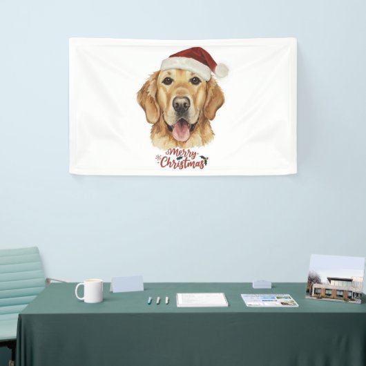 Frohe Weihnachten Golden Retriver Hund Banner (Messeveranstaltung)