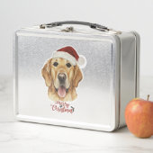 Frohe Weihnachten Golden Retriver Hund Metall Brotdose (Beispiel)