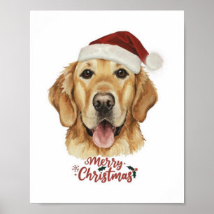 Frohe Weihnachten Golden Retriver Hund Poster