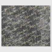 Frohe Weihnachten Golden Script aus dem Namen Blac Geschenkpapier (Flach)