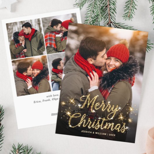 Frohe Weihnachten Golden Sparkle 5 FOTO Gruß