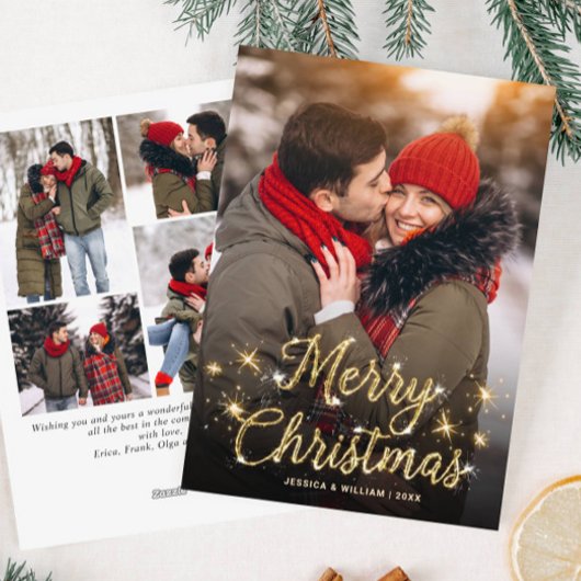 Frohe Weihnachten Golden Sparkle 5 FOTO Gruß