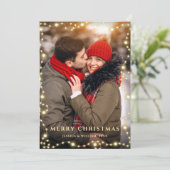 Frohe Weihnachten Golden Sparkle FOTO Gruß (Stehend Vorderseite)