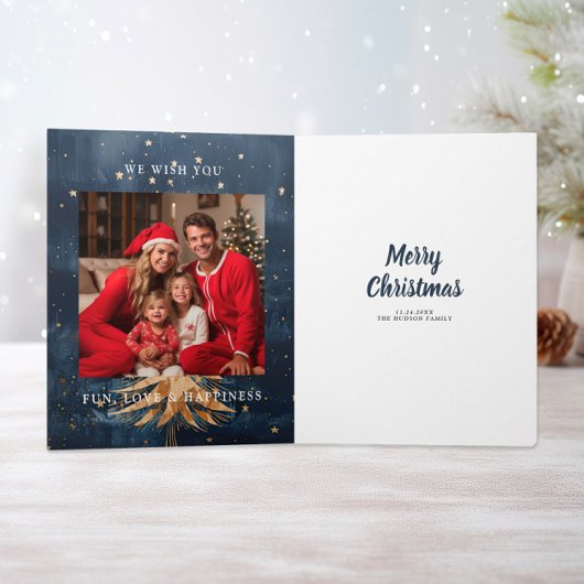 Frohe Weihnachten Golden Tree Karte