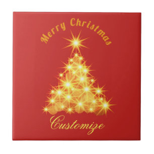 Frohe Weihnachten Golden Tree Thunder_Cove Fliese
