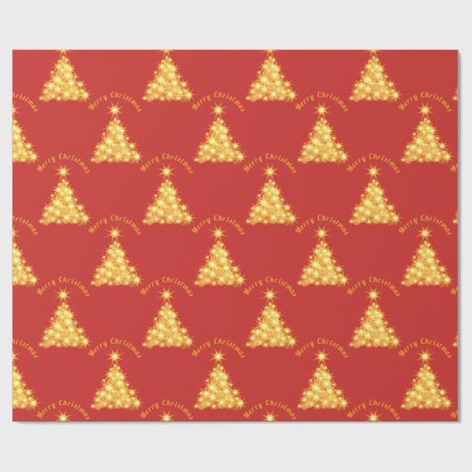 Frohe Weihnachten Golden Tree Thunder_Cove Geschenkpapier (Flach)