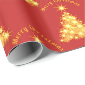 Frohe Weihnachten Golden Tree Thunder_Cove Geschenkpapier (Rolleneckpunkt)