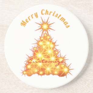 Frohe Weihnachten Golden Tree Thunder_Cove Getränkeuntersetzer