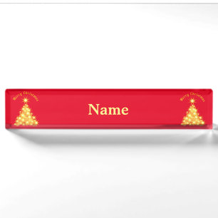 Frohe Weihnachten Golden Tree Thunder_Cove Namensplakette
