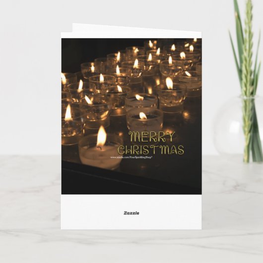 Frohe Weihnachten Golden Typografy Kerzen Lichter (Rückseite)