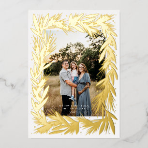 Frohe Weihnachten Golden Wreath Folien Feiertagskarte