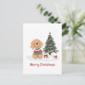 Frohe Weihnachten Goldendoodle Dog (Stehend Vorderseite)