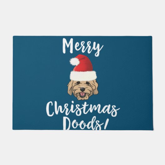 Frohe Weihnachten Goldendoodle Funny Golden Doodle Fußmatte (Vorderseite)
