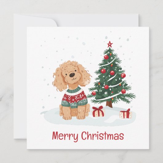 Frohe Weihnachten Goldendoodle Hund (Vorderseite)