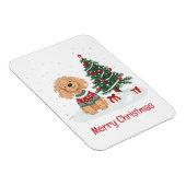 Frohe Weihnachten Goldendoodle Hund Magnet (Rechte Seite)